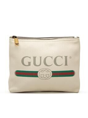 Gucci Leather Logo Clutch Pre-Loved Off #355932G49B